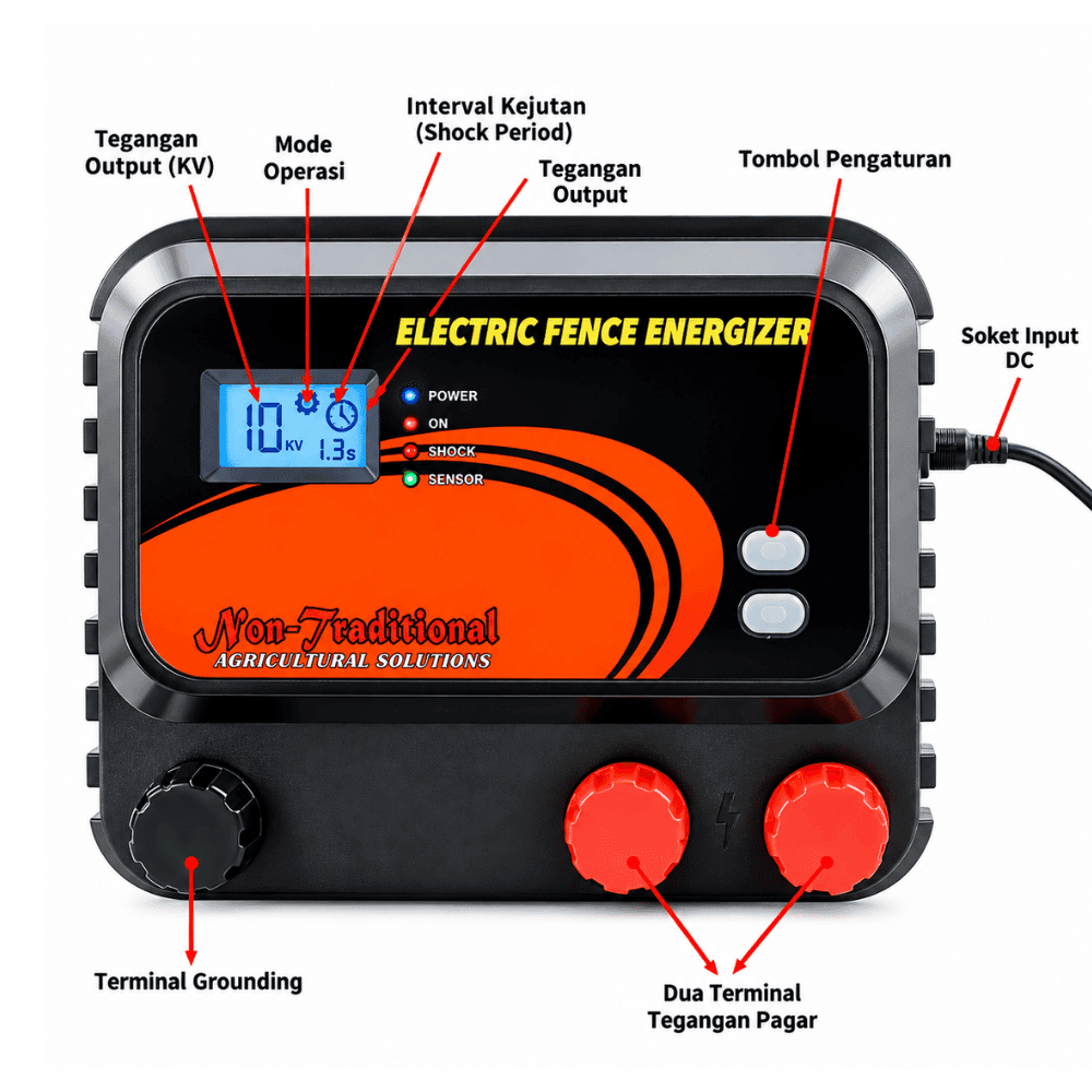 Pagar Listrik 5 Joule TH-MARS 5 Electric Fence Energizer untuk Keamanan Ternak & Kebun - Gambar 2