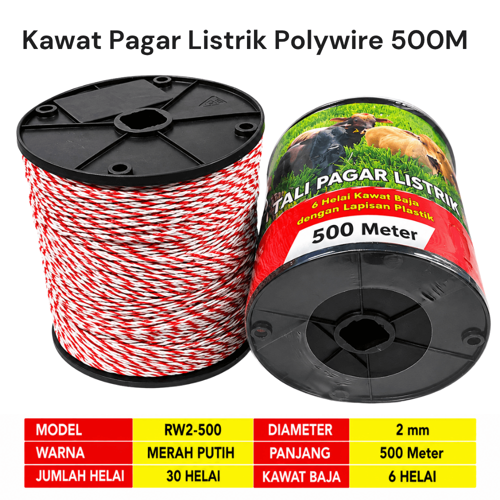 Kawat Pagar Listrik Polywire Per Rol 500 Meter