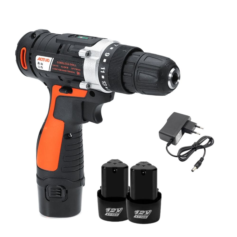 Mesin Bor Listrik Cordless Drill Aotuo 12V Portable Set 2 Baterai - Gambar 5
