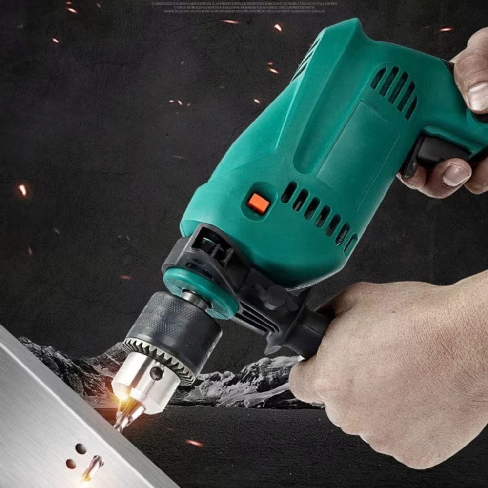 Mesin Bor Impact Drill 13mm Bor Beton Besi Kayu 650W Waterpass Set - Gambar 4