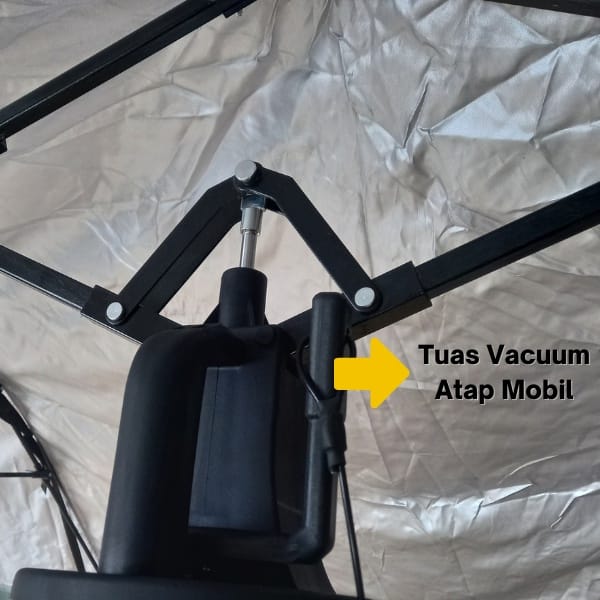 Payung Mobil Semi Otomatis Portable 4,6 Meter Cover Outdoor Dari Sinar Matahari Anti Debu - Gambar 4
