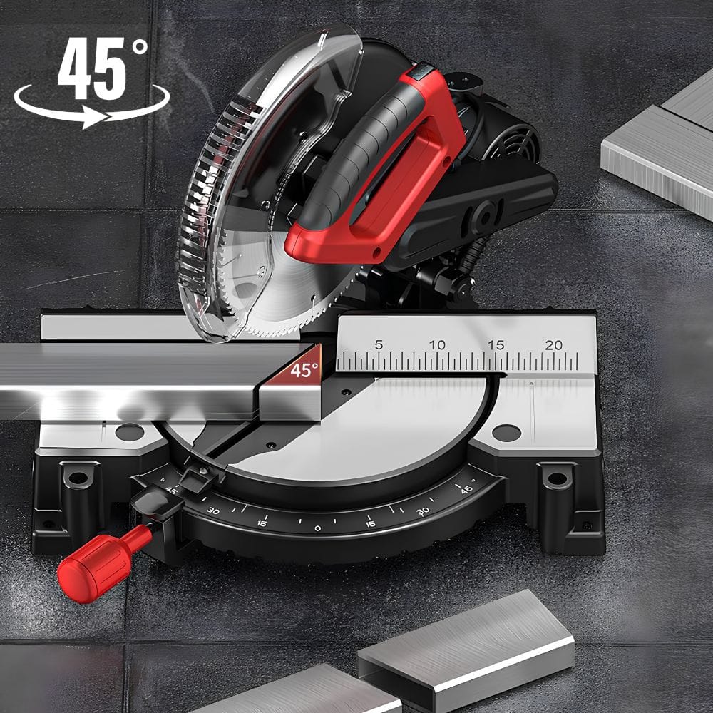 Miter Saw 10 Inch YB-255D Mesin Potong Aluminium Besi Kayu 2200W - Gambar 3