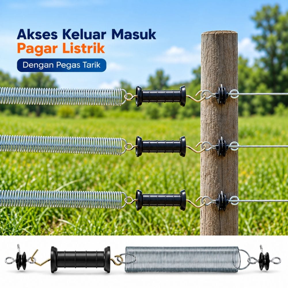 Gate Spring Pagar Listrik Pegangan Akses Keluar Masuk Electric Fence - Gambar 5