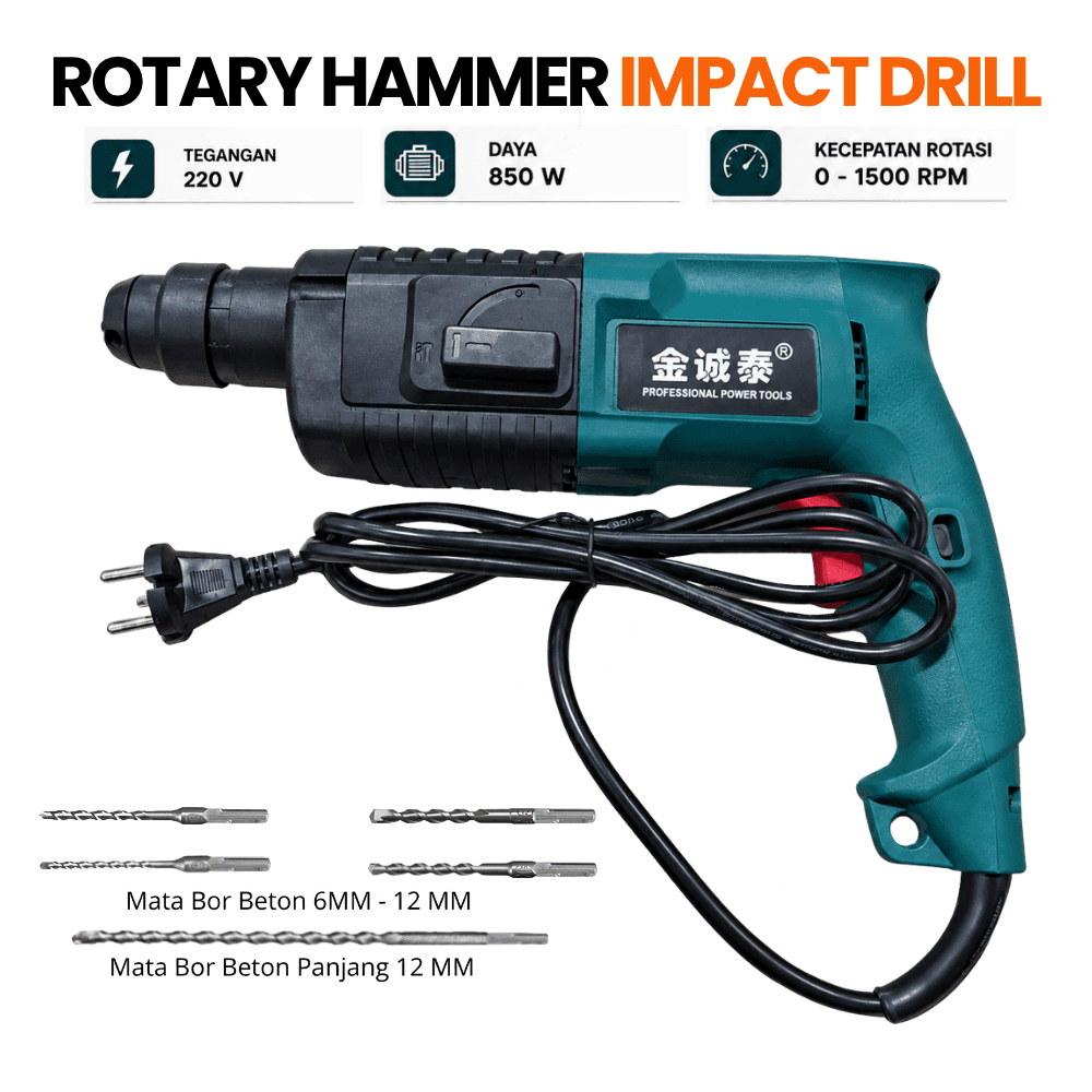 Bor Beton Rotary Hammer Impact Drill 500 Watt