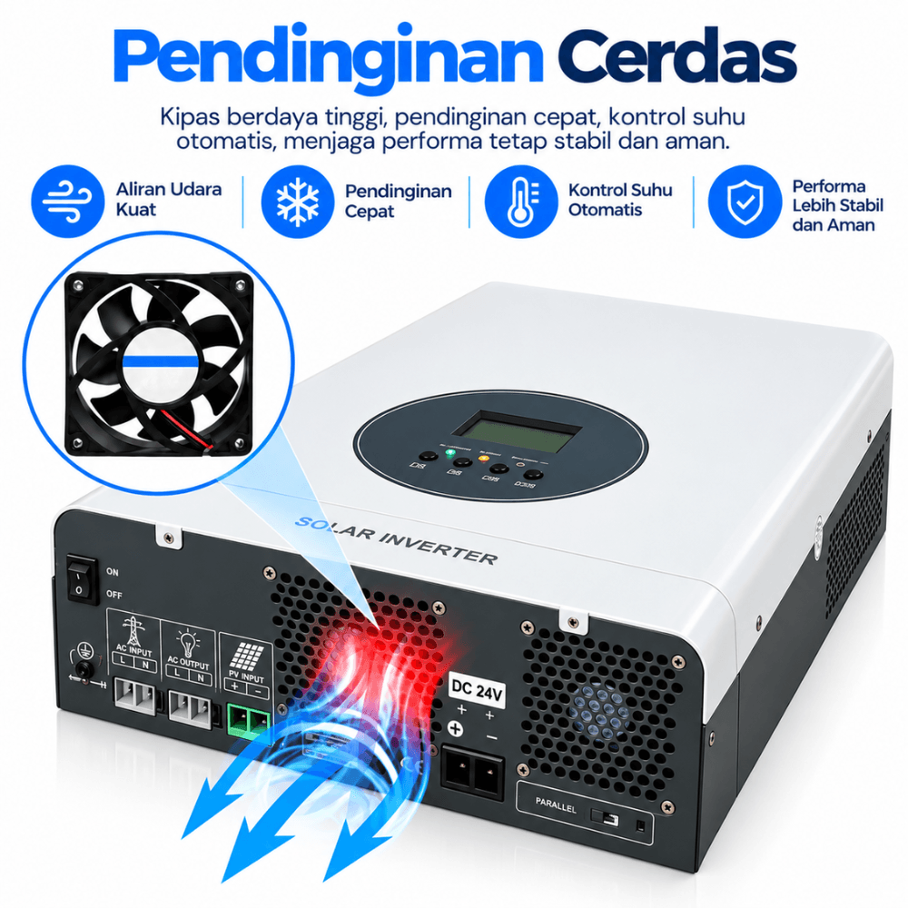 Inverter PLTS Hybrid Low Frequency 24V 2400W MPPT 60A - Gambar 3