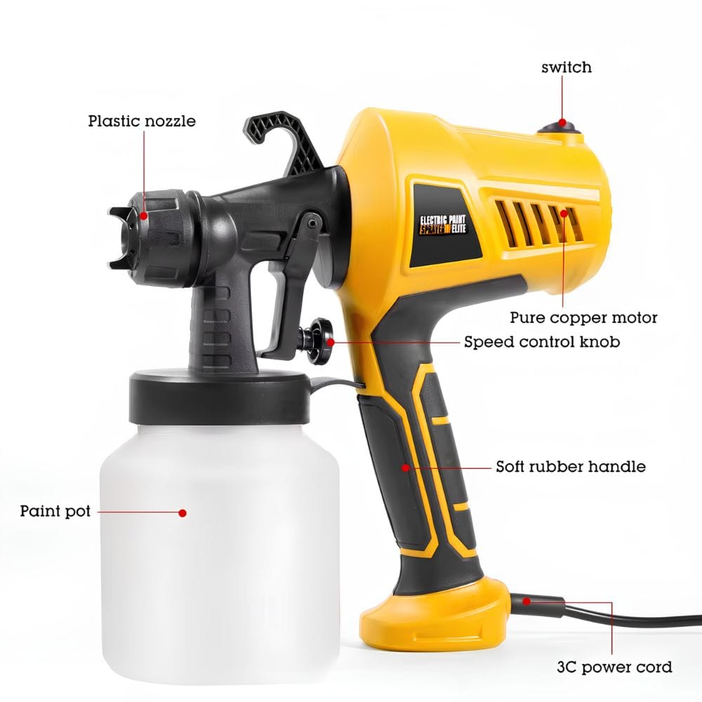 Mesin Semprot Cat Elektrik 400 Watt Tabung 800ml Nozzle Presisi 2.5mm - Gambar 5