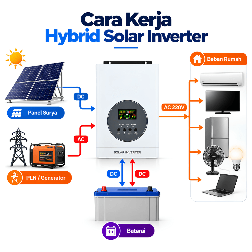 Inverter PLTS Hybrid Low Frequency 24V 2400W MPPT 60A - Gambar 5