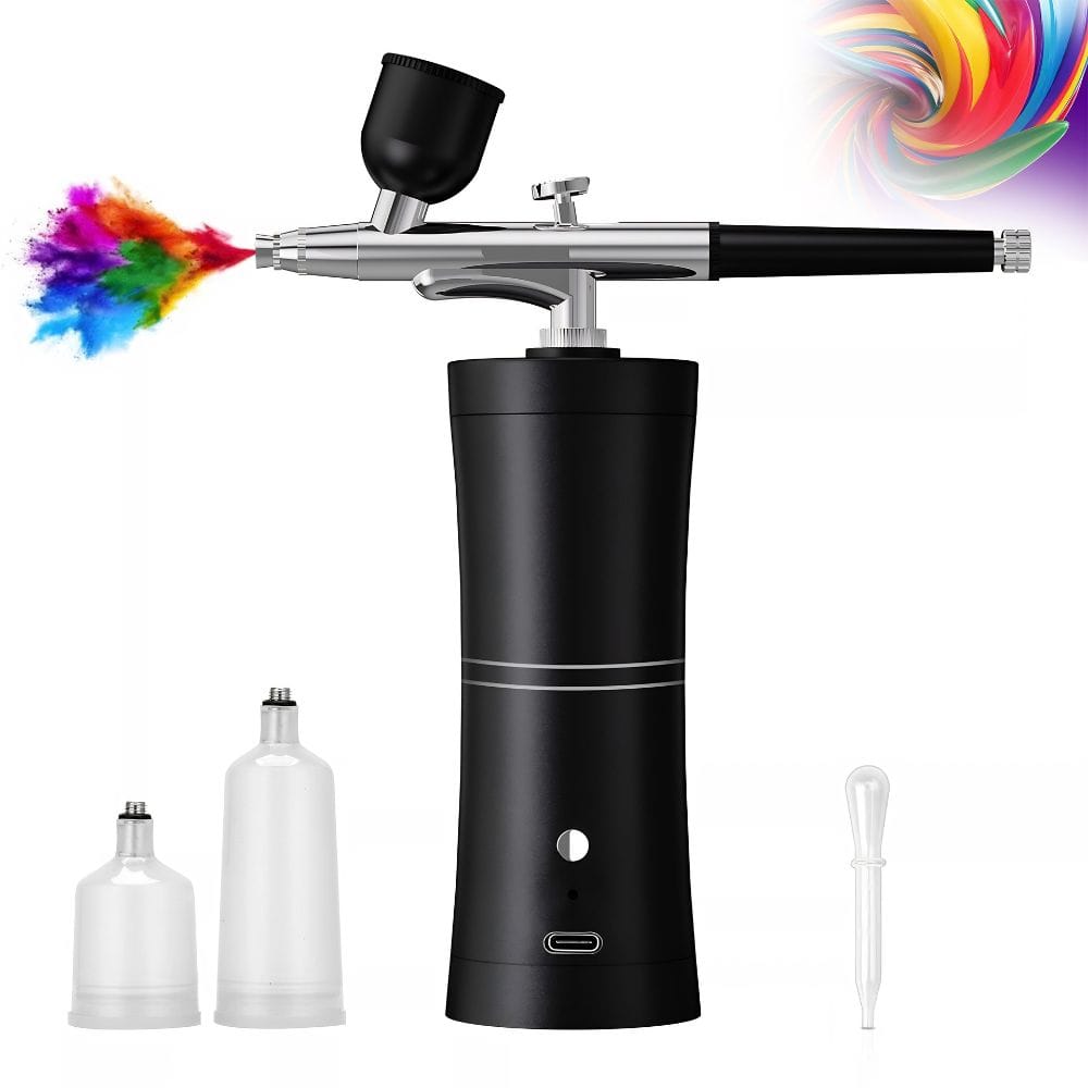 Airbrush Mini Portable Baterai 1200mAh Nozzle 0.3mm Alat Detailing Motor Nail Art - Gambar 2