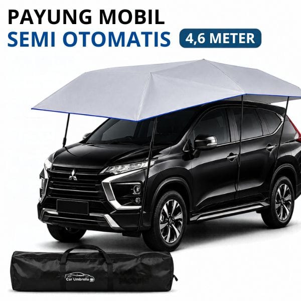 Payung Mobil Semi Otomatis Portable 4,6 Meter Cover Outdoor Dari Sinar Matahari Anti Debu