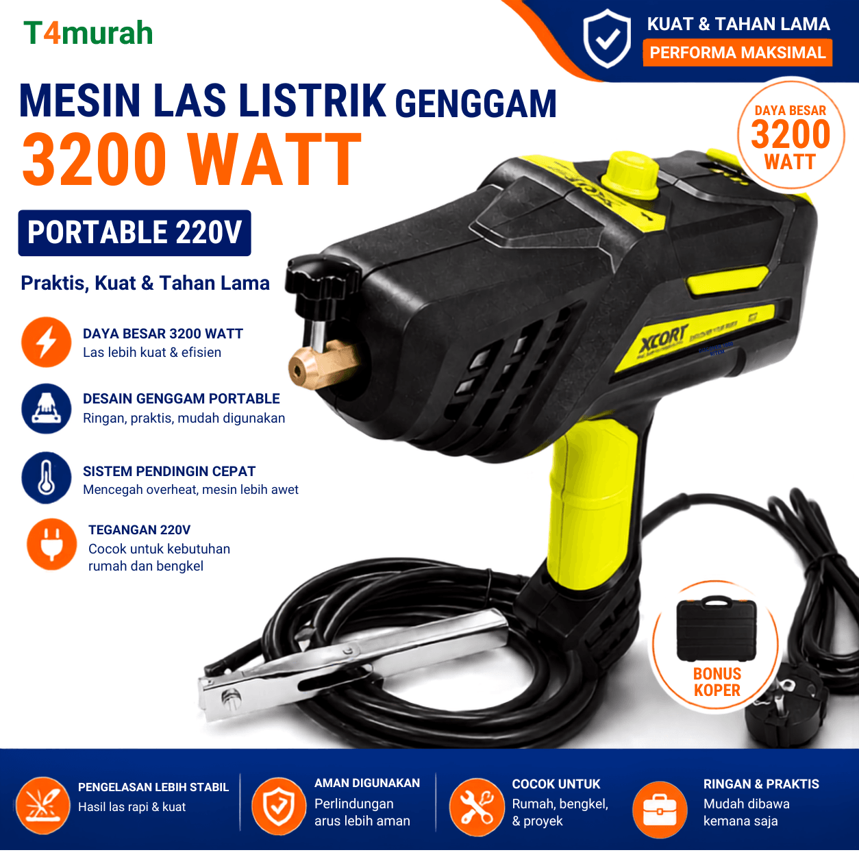 Mesin Las Lisrik Genggam Portable Handheld Welder 120A Kawat Las 1.6-3.2mm