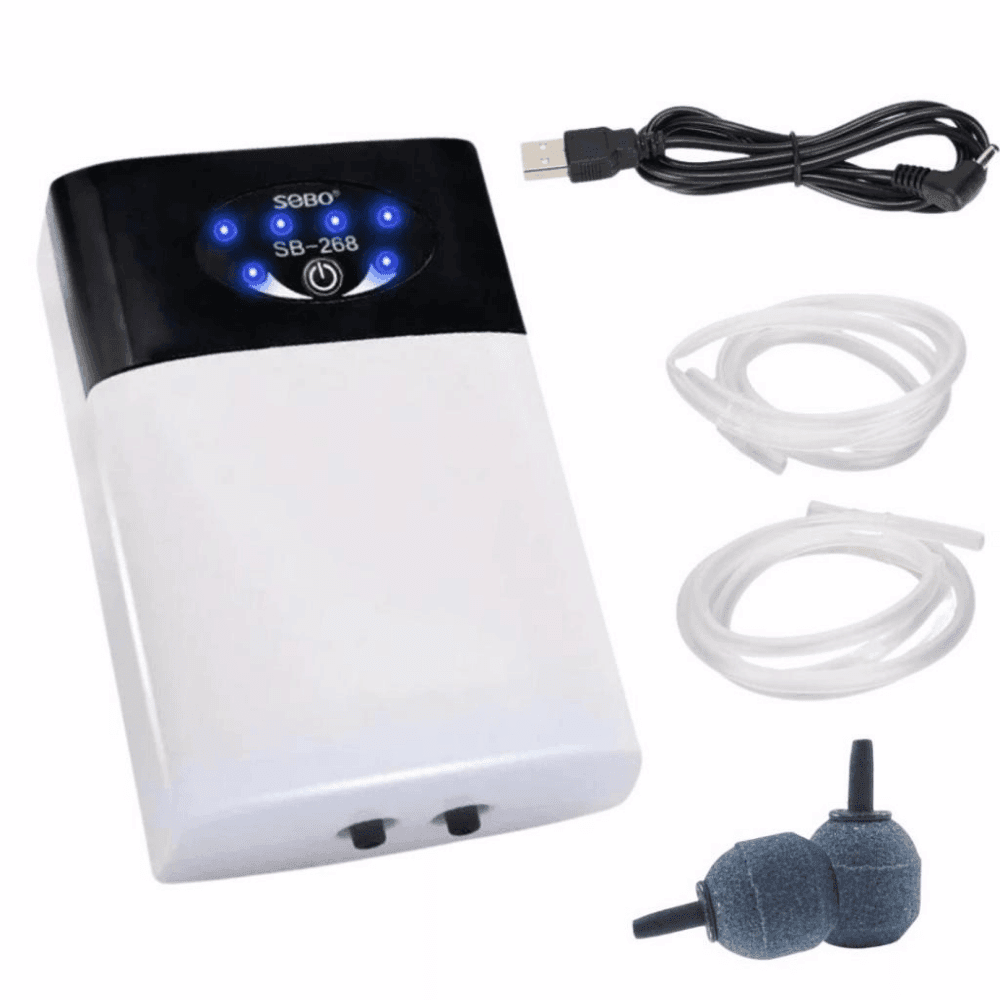 Aerator Baterai Portable Pompa Aerator Hybrid AC DC Suplai Oksigen Akuarium - Gambar 4
