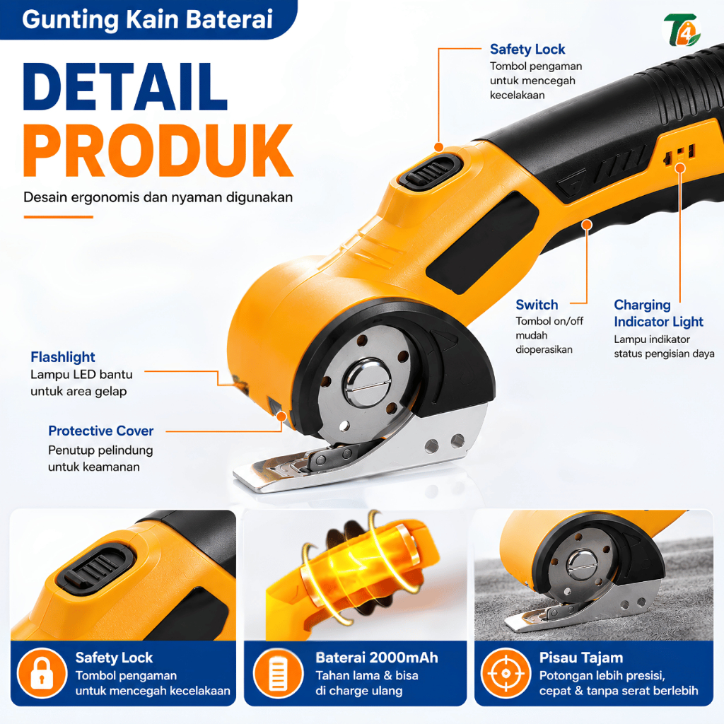 Gunting Kain Baju Elektrik 4V