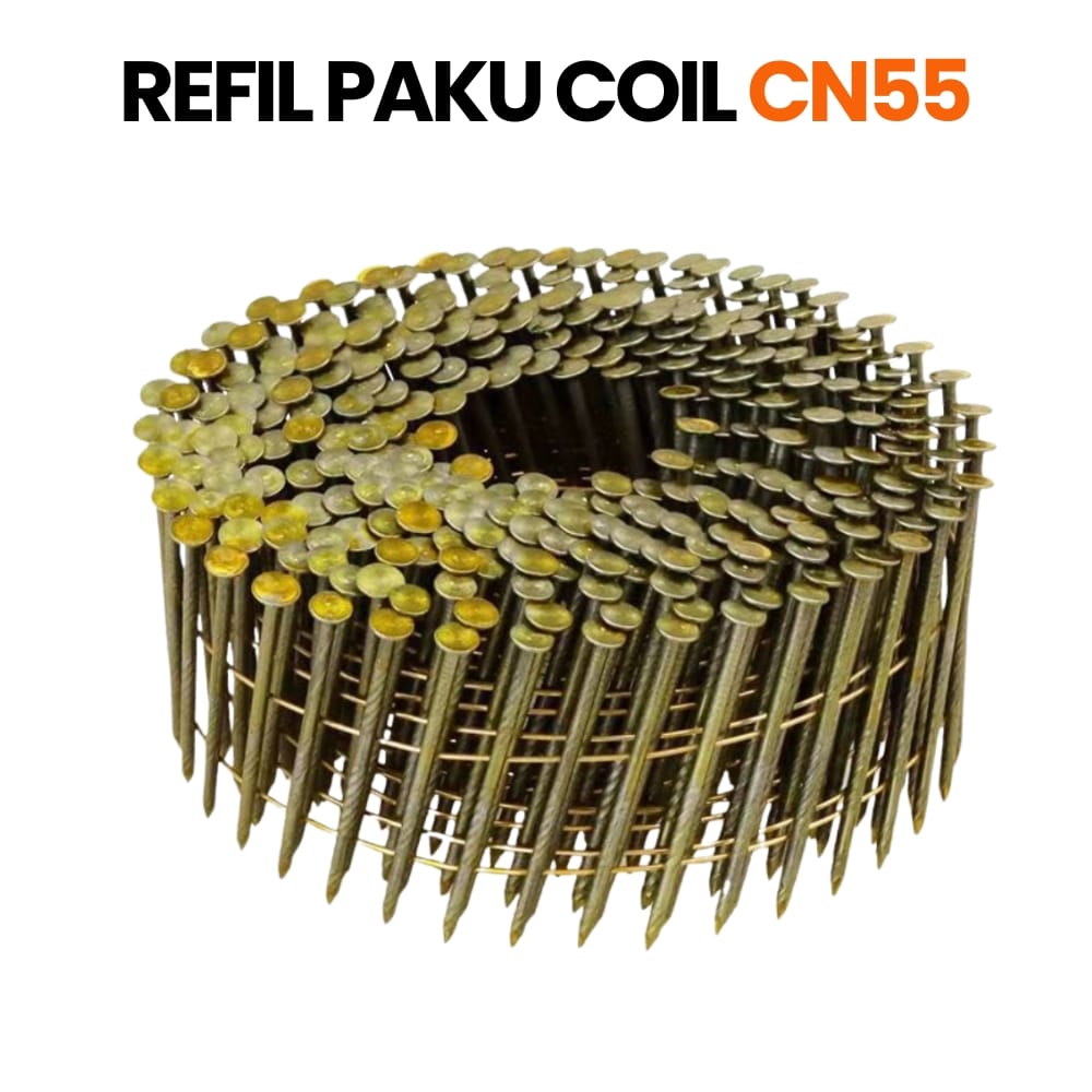 Paku Coil Nailer 50mm Paku Palet Ulir 5 cm Rambo Isi 400 Pcs per Roll CN55