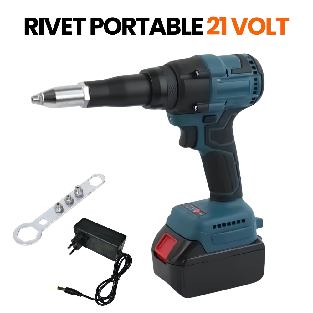 Mesin Tang Rivet Baterai 21 Volt Brushless Set Complete Paku Keling Portable