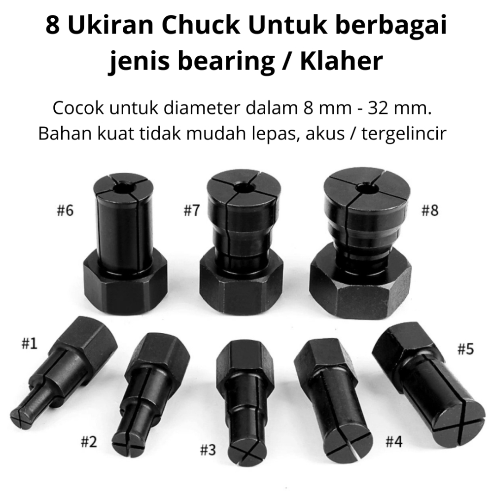 Treker Bearing Dalam Set 12 Pcs Slide Hammer Inner Bearing Puller 8-32mm - Gambar 4