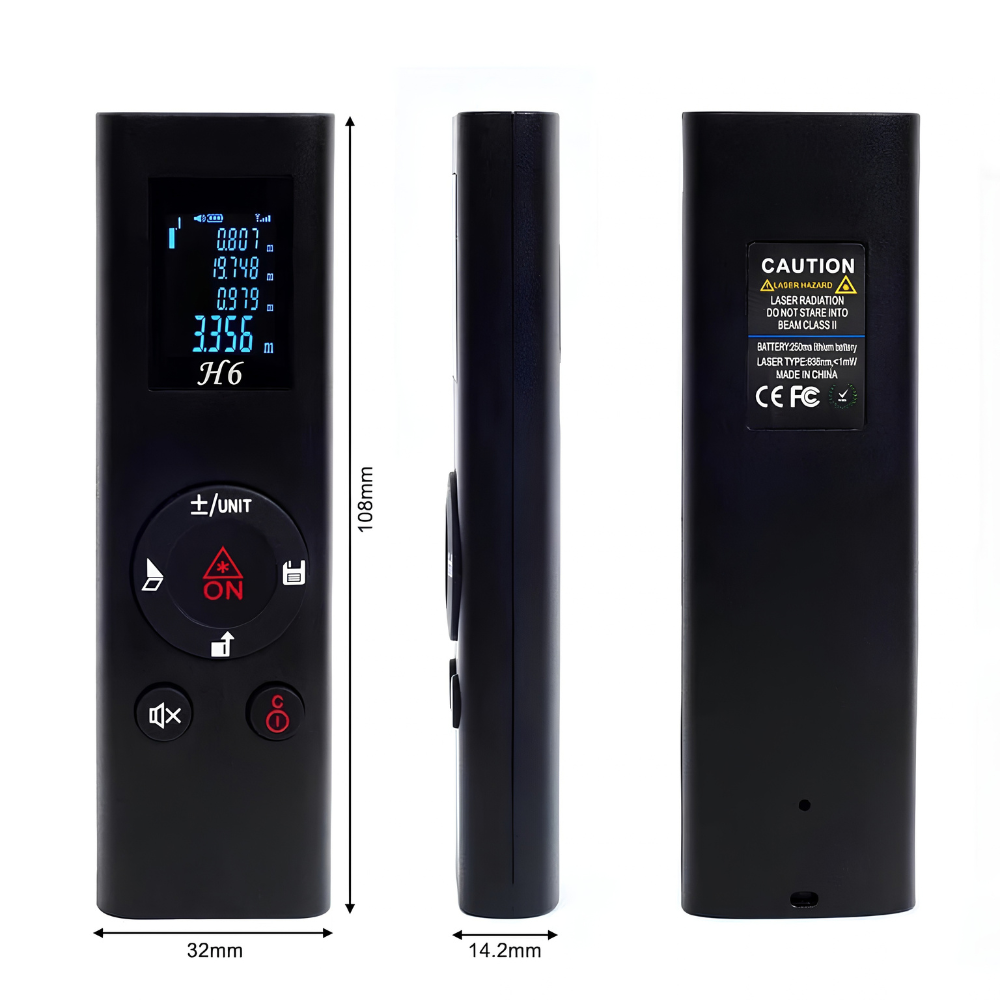 Laser Distance Meter 40M Digital Meteran Laser Portable USB Rechargeable - Gambar 3