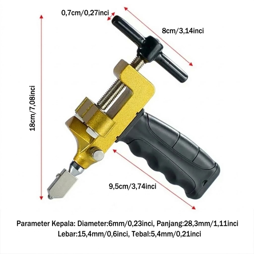 Pemotong Keramik Portable 2in1 Kop & Dongkrak Keramik - Paket Bundling Pemasangan Keramik & Kaca - Gambar 2