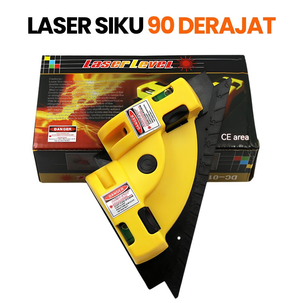 Laser Level Siku 90 Derajat Alat Ukur Sudut Keramik Kusen Waterpass Dual Suction