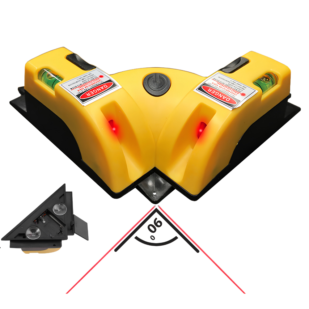 Laser Level Siku 90 Derajat Alat Ukur Sudut Keramik Kusen Waterpass Dual Suction - Gambar 2