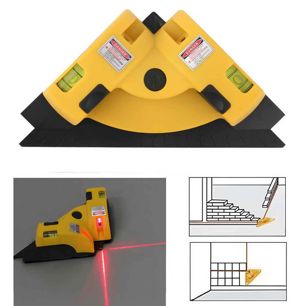 Laser Level Siku 90 Derajat Alat Ukur Sudut Keramik Kusen Waterpass Dual Suction - Gambar 3