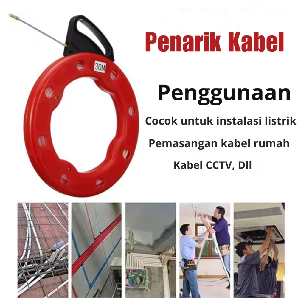 Fish Tape Alat Penarik Kabel Pipa Conduit Fiberglass 4mm Panjang 15M dan 30M - Gambar 5