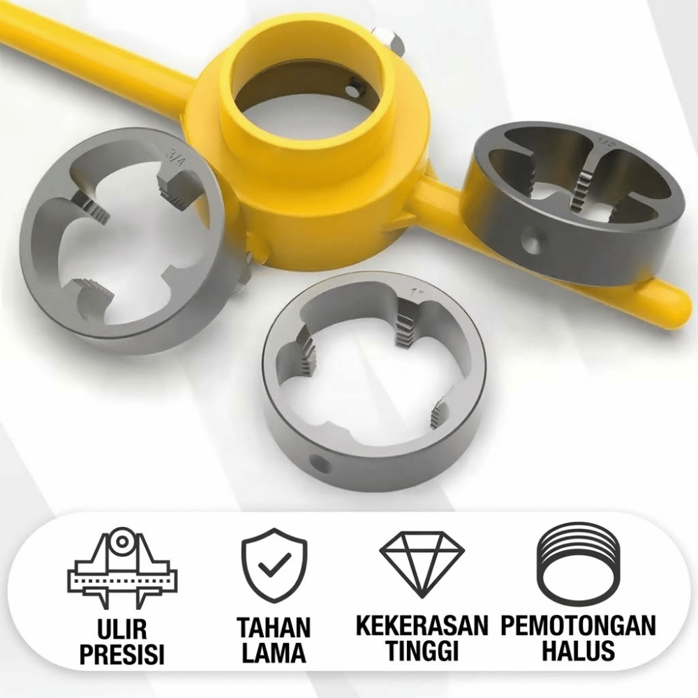 Senai Pipa PVC Tebal PPR Thread Maker Alat Pembuat Drat Ulir Pipa 1/2 3/4 1 Inch - Gambar 4