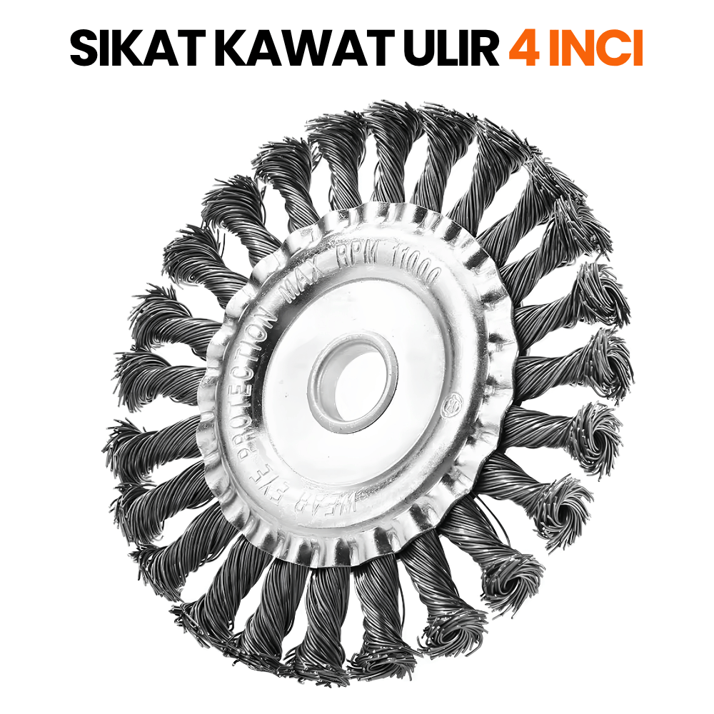 Mata Gerinda Sikat Kawat Kepang 4 Inch Twist Knot Wire Brush Pembersih Karat