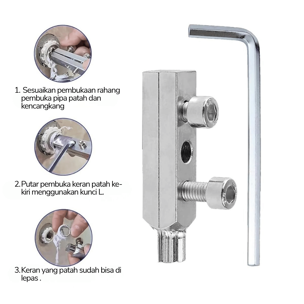 Pipe Extractor 4 dan 6 Titik Alat Pembuka Tap Keran Patah Berkarat Dalam Pipa - Gambar 5
