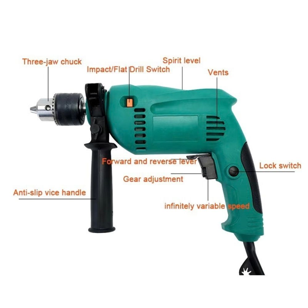 Mesin Bor 13mm 650W Mata Bor Hole Saw Set 6 Pcs Paket Pelubang Kayu & PVC - Gambar 4