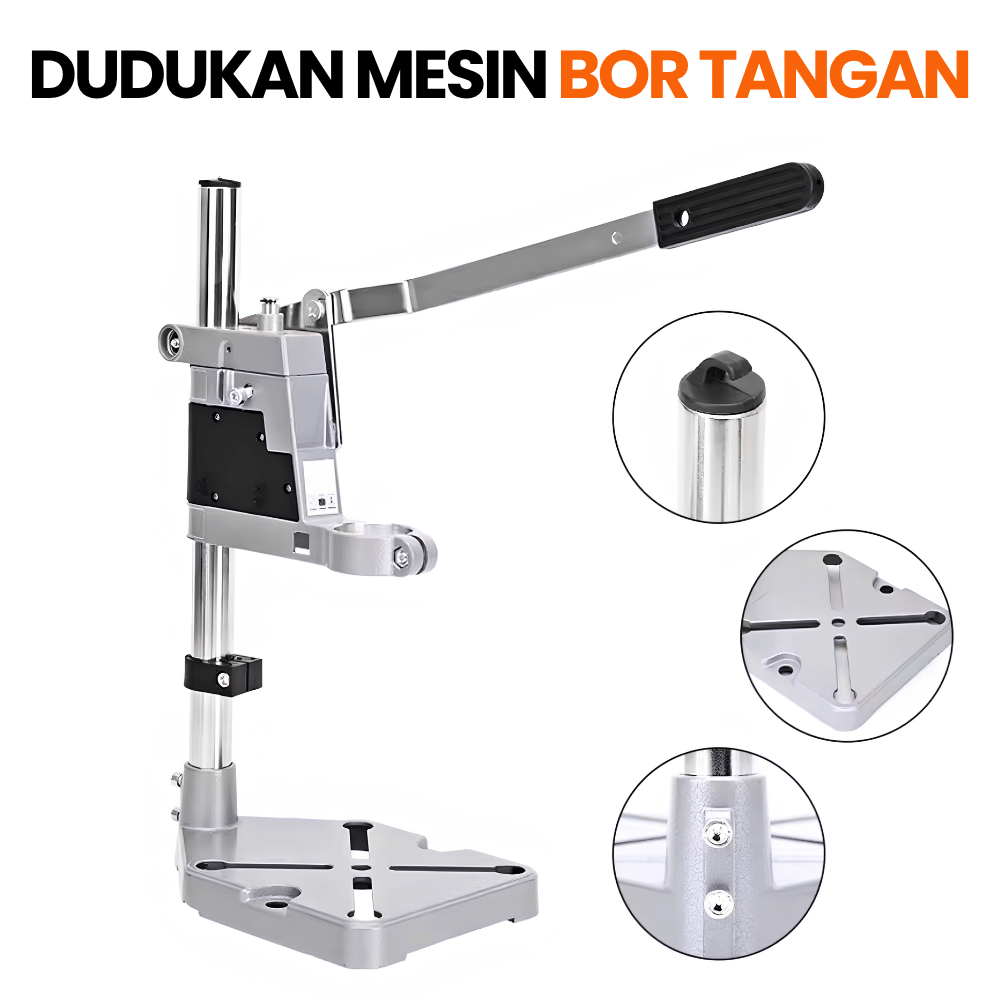 Dudukan Mesin Bor Tangan Stand Drill Press Vertikal Aluminum Alloy Tiang 40cm