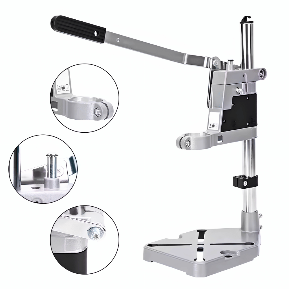 Dudukan Mesin Bor Tangan Stand Drill Press Vertikal Aluminum Alloy Tiang 40cm - Gambar 2