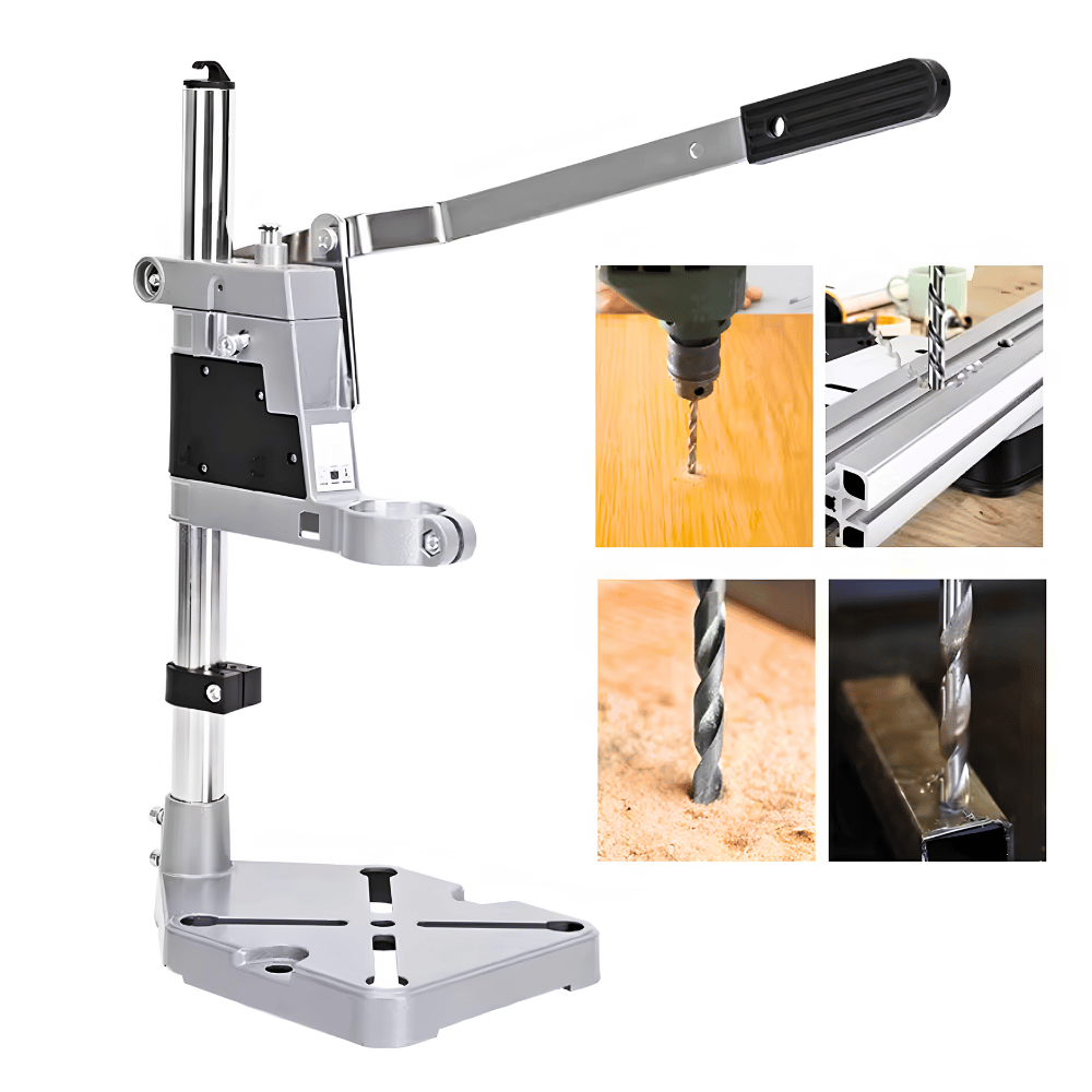Dudukan Mesin Bor Tangan Stand Drill Press Vertikal Aluminum Alloy Tiang 40cm - Gambar 3