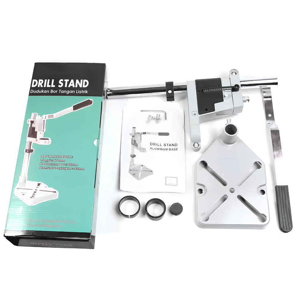 Dudukan Mesin Bor Tangan Stand Drill Press Vertikal Aluminum Alloy Tiang 40cm - Gambar 5