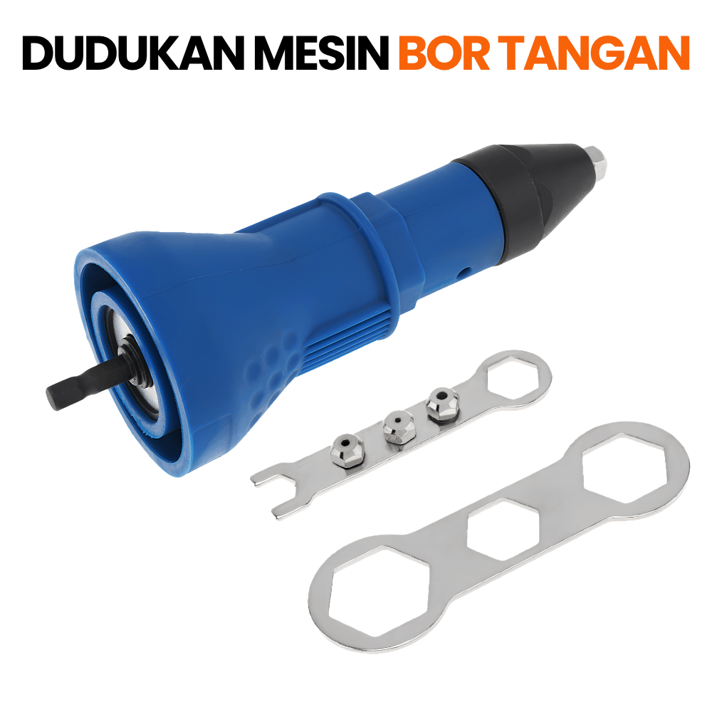 Adapter Tang Rivet Bor Listrik Cordless Rivet Gun Electric Konverter 2.4 - 4.8mm