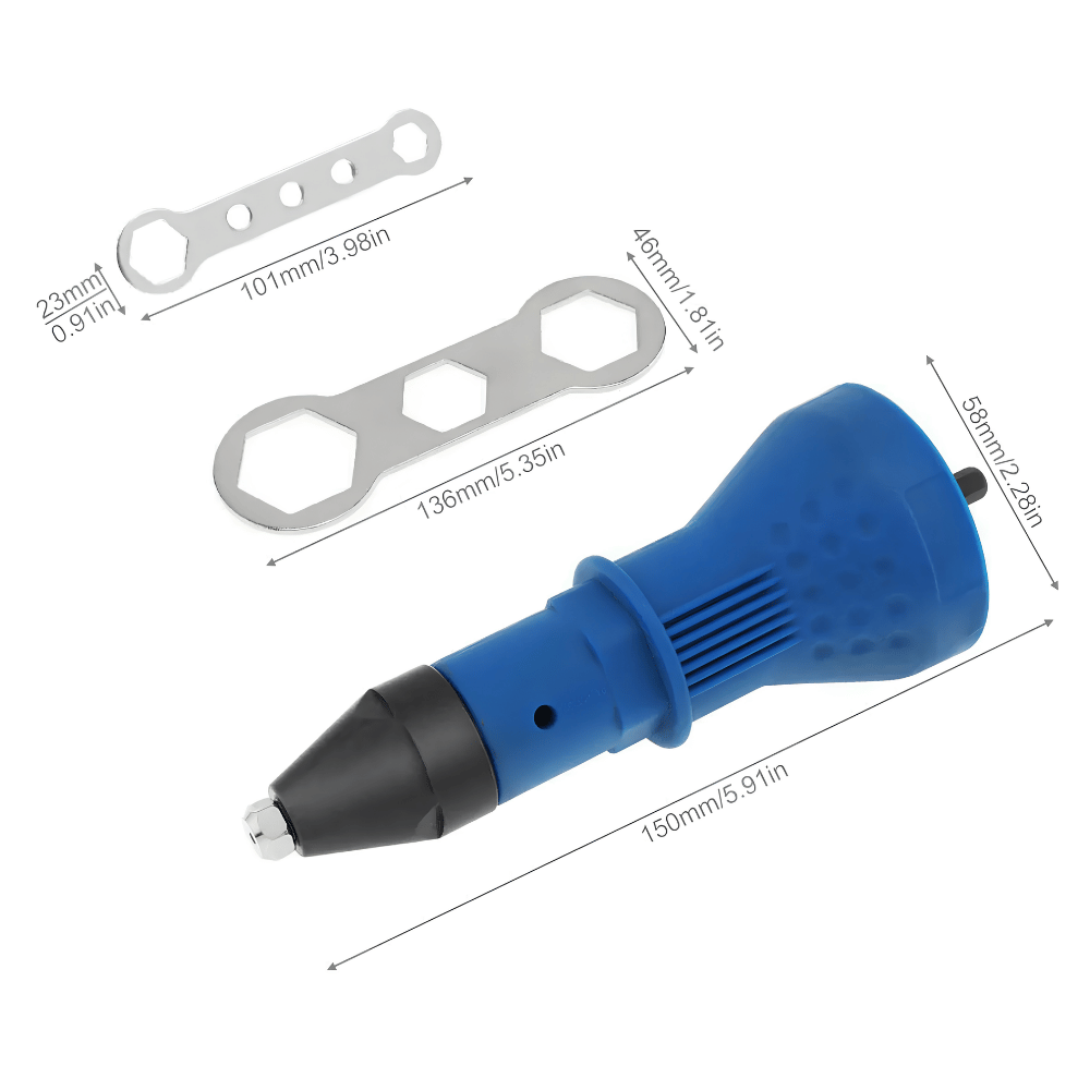 Adapter Tang Rivet Bor Listrik Cordless Rivet Gun Electric Konverter 2.4 - 4.8mm - Gambar 5