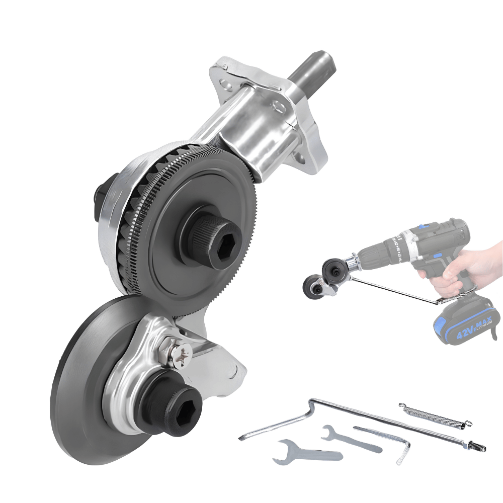 Adapter Bor Pemotong Plat Besi Aluminium Metal Sheet Cutter Nibbler Konverter - Gambar 2
