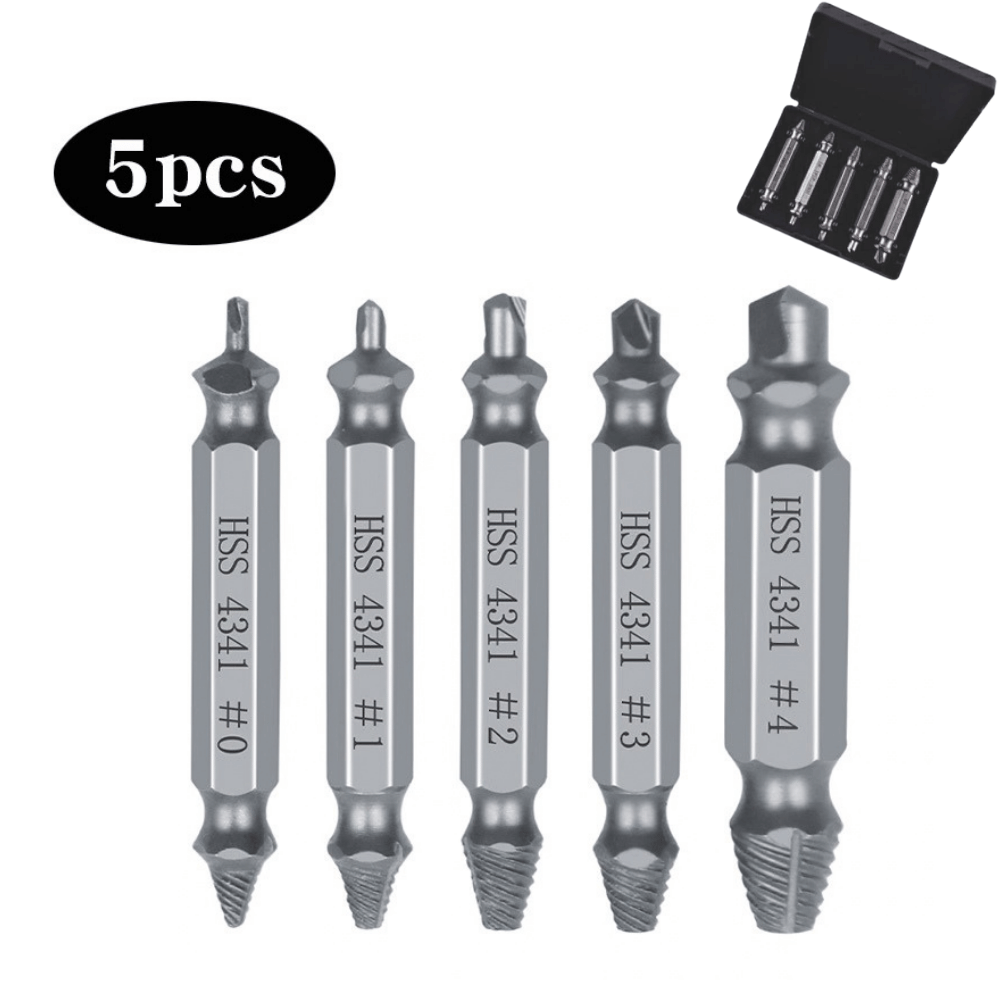 Mata Bor Pembuka Baut Patah Damaged Screw Extractor Set 5 Pcs Pelepas Sekrup Rusa - Gambar 3