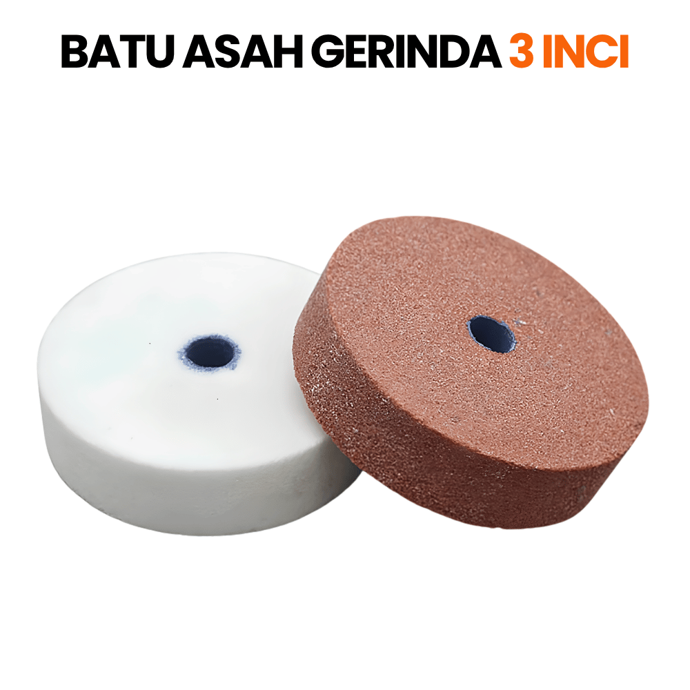 Batu Gerinda Roda 3 Inch Mesin Asah Bench Grinding Wheel 2 Pcs Putih Cokelat
