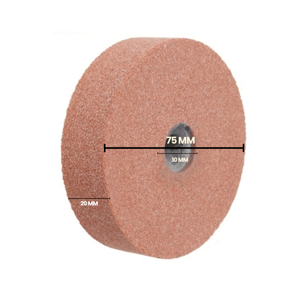 Batu Gerinda Roda 3 Inch Mesin Asah Bench Grinding Wheel 2 Pcs Putih Cokelat - Gambar 5