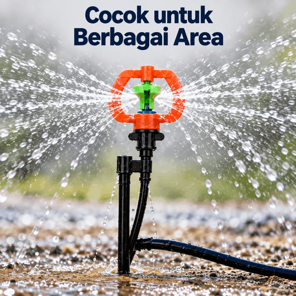 Paket Alat Penyiraman Tanaman Otomatis Sprinkler Micro + Tiang Irigasi 100/120cm Alat Penyiram Tanaman Irigasi - Gambar 4