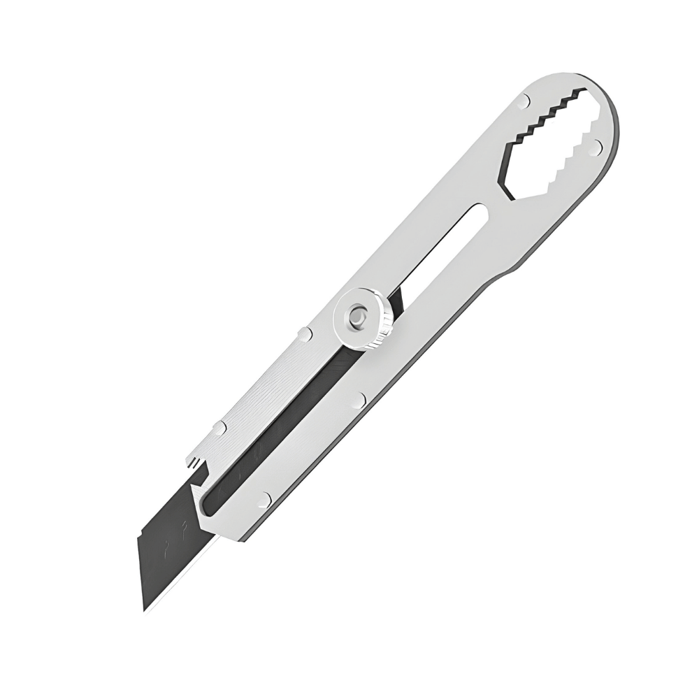 Cutter Stainless Multifungsi 6 in 1 Pisau Pemotong Kertas Pembuka Baut Botol Kaleng - Gambar 4