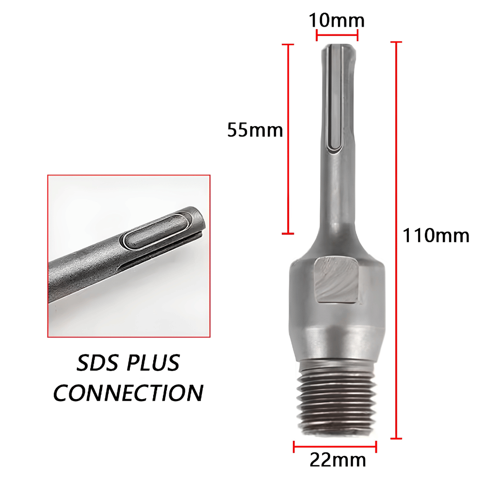 Konektor Adaptor Coring SDS SDS Plus Sambungan Mata Bor Coring Beton Dinding Baja - Gambar 5