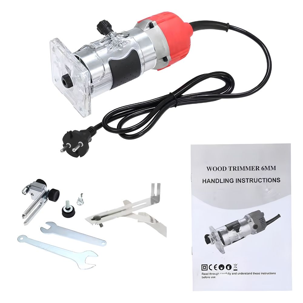 Mesin Trimmer Kayu M1P-3701 Profil Profiler Kayu 800W 30000 RPM Collet 1/4 Inch - Gambar 5