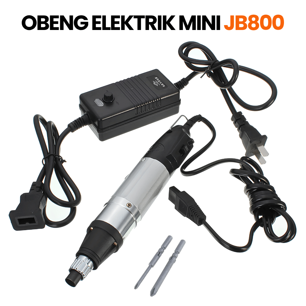 Obeng Elektrik Mini JB800 Set Adaptor 220V Obeng Listrik Servis HP Elektronik Presisi