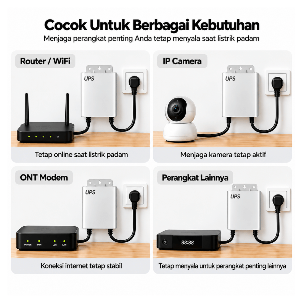 UPS Mini DC 12V 5400mAh Backup Baterai untuk Router WiFi, IP Camera dan Modem ONT - Gambar 5