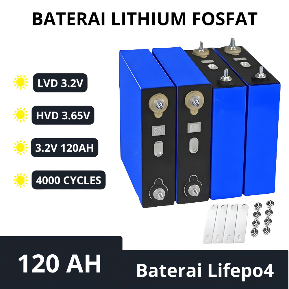 Baterai Rakitan LiFePO4 12.8V 120Ah dengan BMS DALY 100A Baterai Lithium untuk PLTS - Gambar 5