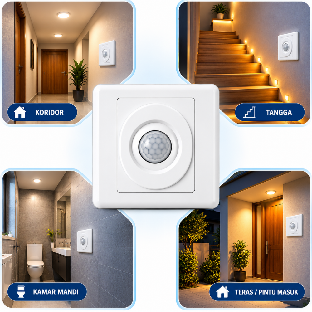Saklar Dinding Sensor Gerak PIR Otomatis 100-240V AC - Gambar 5