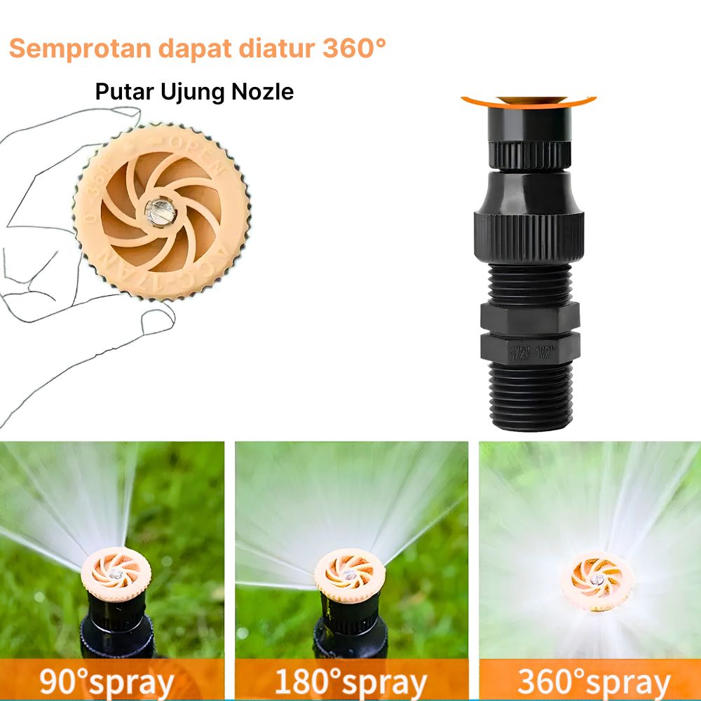 Sprinkler Irigasi Pertanian Alat Penyiraman Otomatis Taman & Kebun - Gambar 5