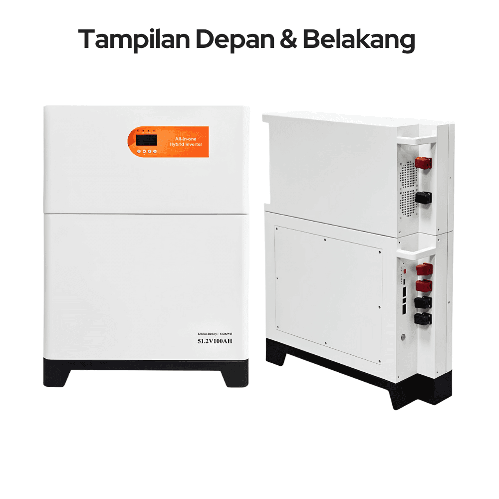 Inverter Hybrid All in One 5500W 48V Baterai LiFePO4 5.12KWh - Gambar 3