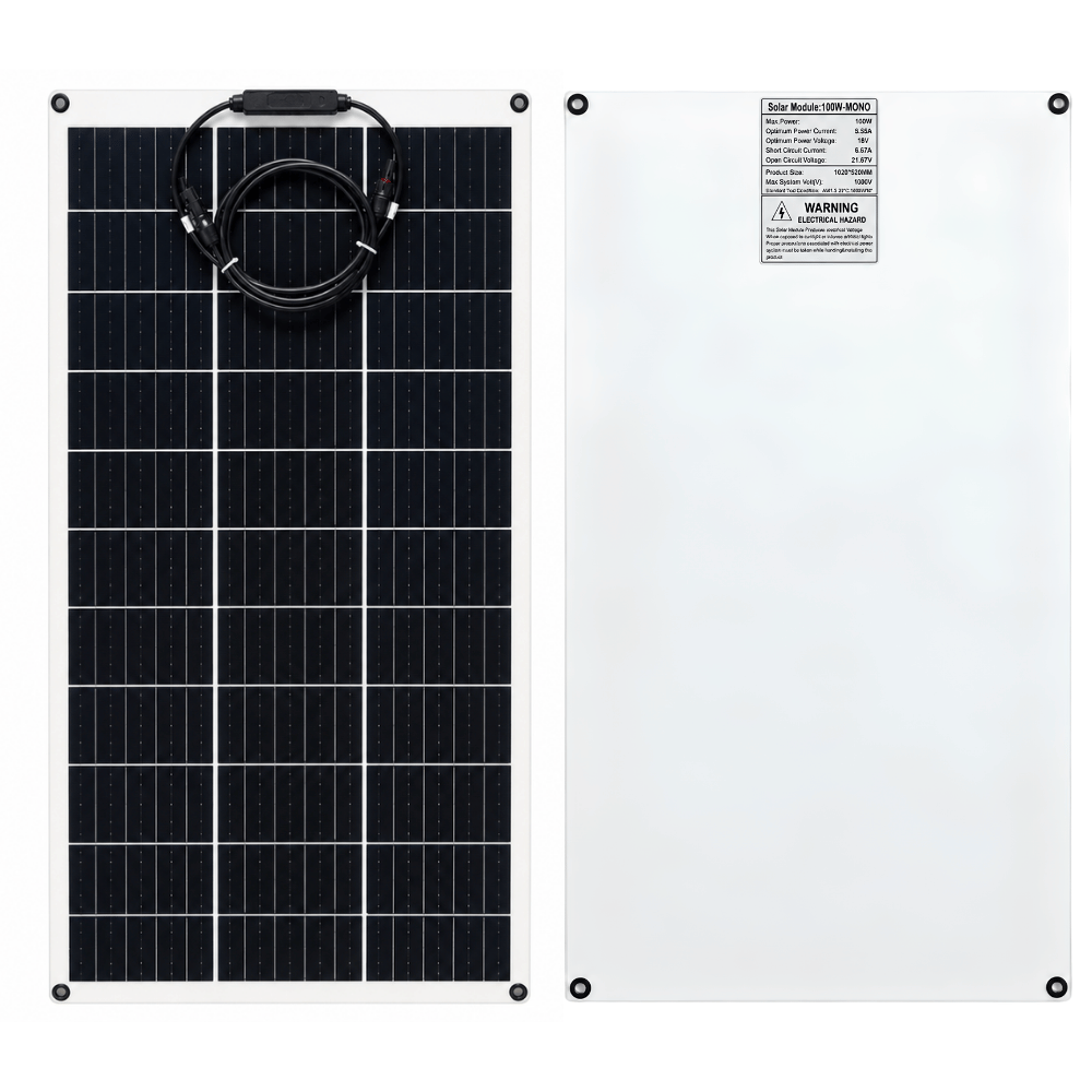 Solar Panel Flexible 100W 18V Monocrystalline Panel Surya Fleksibel Outdoor, Camping & Kendaraan - Gambar 2